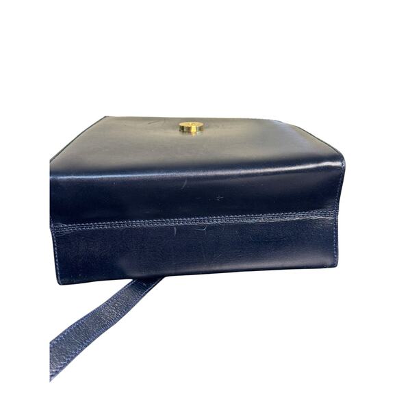 Salvatore Ferragamo Vintage Top Handle Bag in Navy Blue w/Gold Hardware - Picture 15 of 16